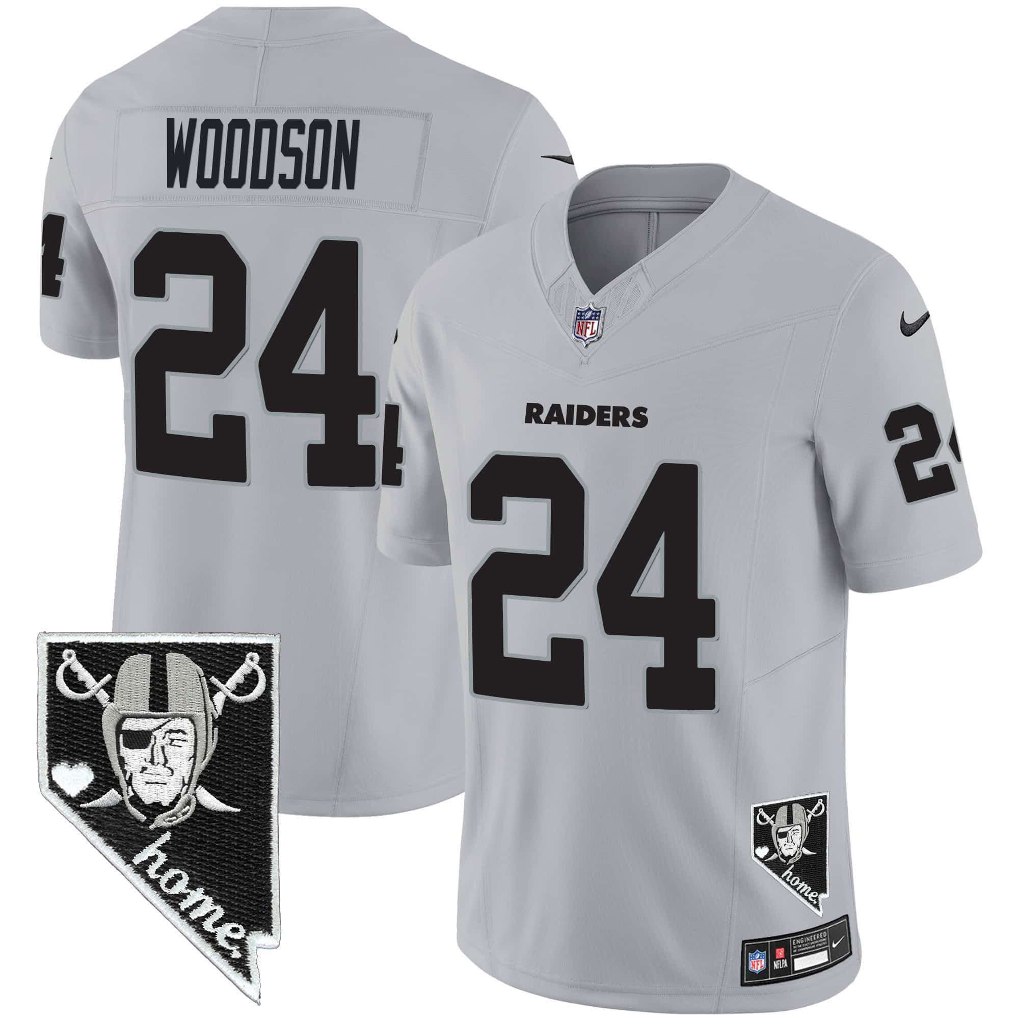 Men Oakland Raiders #24 Woodson Grey 2024 Nike Nevada Home Patch Vapor NFL Jersey->indianapolis colts->NFL Jersey